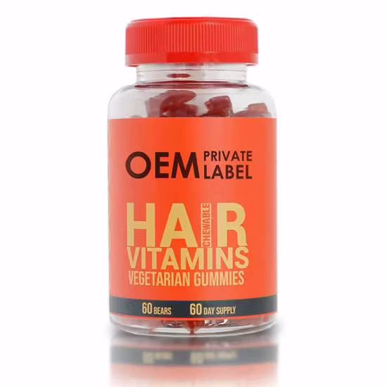 Biotina, vitamina C, vitamina B-12, zinco, vitamina gommosa per la crescita dei capelli vegana per capelli, pelle e unghie